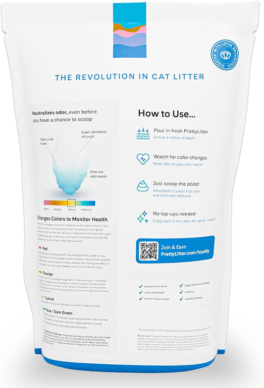 PrettyLitter Health Monitoring Cat Litter, Lotus Flower, 6 lb Bag - view 2