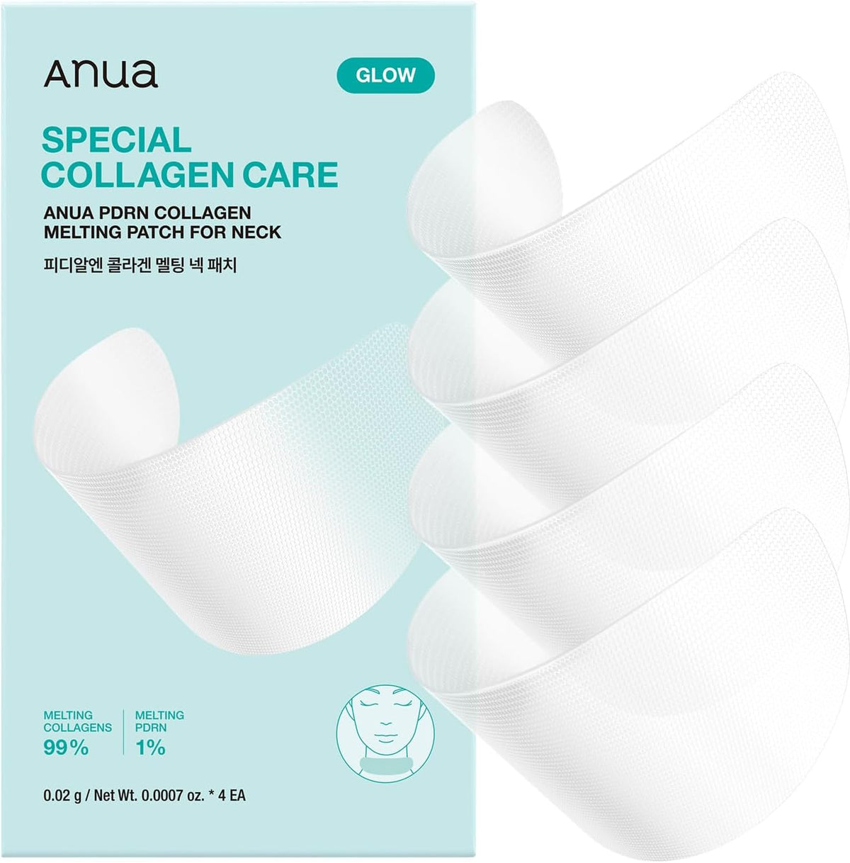 Anua PDRN Collagen Melting Patch for Neck, 4 Patches