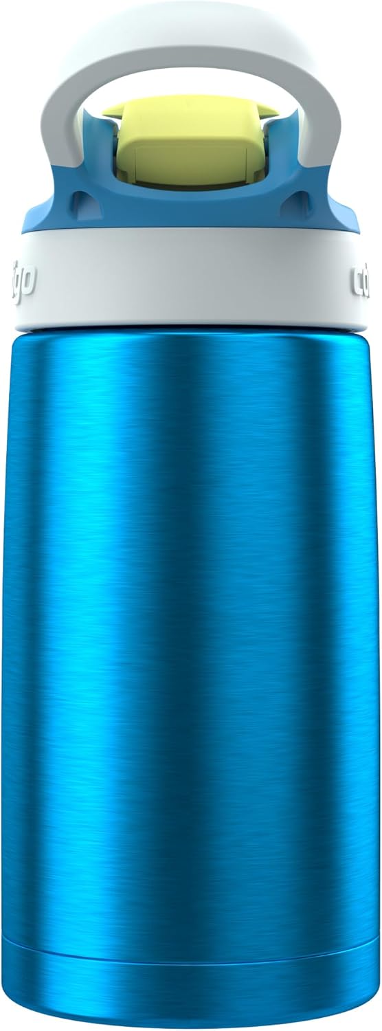 Contigo Autospout Kids Water Bottle with Straw, 13 oz, Blue Poppy/Glacier - view 3