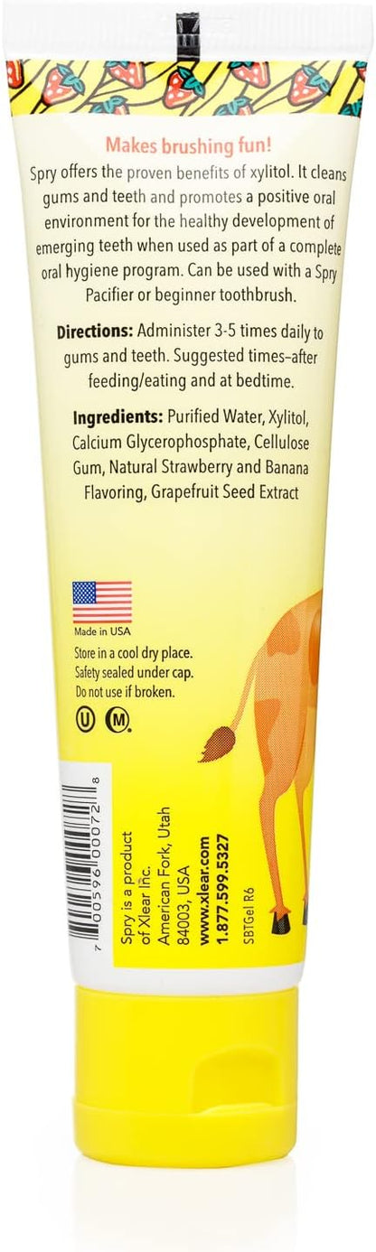 Spry Natural Kids Xylitol Tooth Gel Strawberry Banana 60 ml - view 3