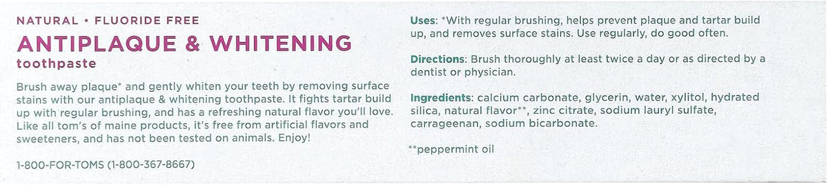 Tom's of Maine Mint Whitening Toothpaste, 115 ml - view 3