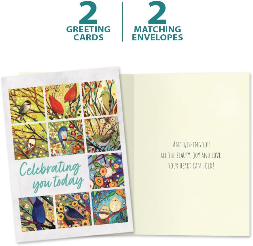 Tree-Free Greetings Bird Celebration Birthday Cards, Pack of 2 - view 5