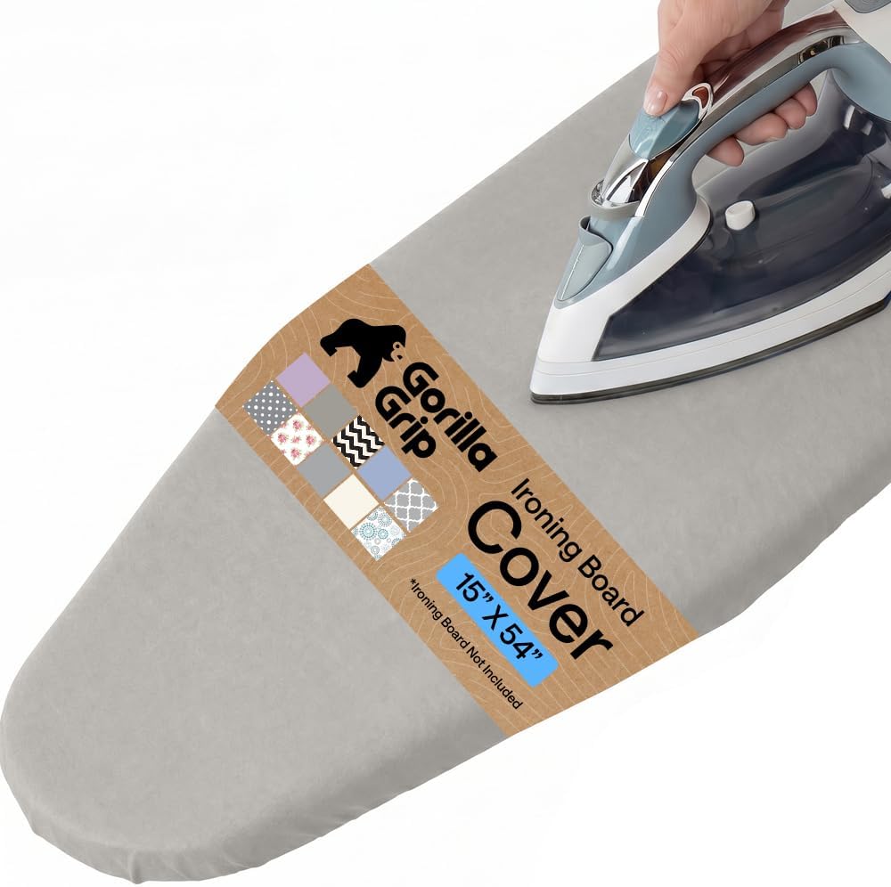 Gorilla Grip Padded Ironing Board Cover, 15 x 54 Inches, Silver