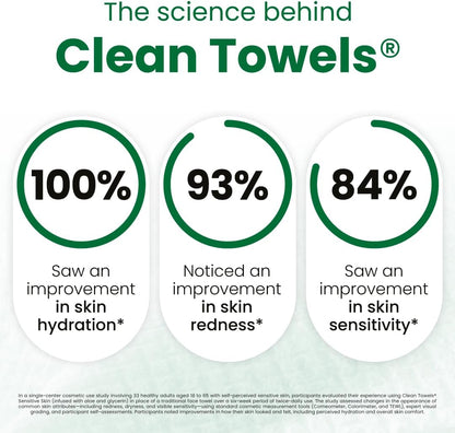 Clean Skin Club Sensitive Skin Clean Towels XL, 10 Count - view 3
