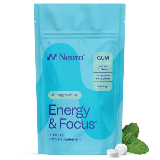 Neuro Energy and Focus Gum, Peppermint, 90 Count