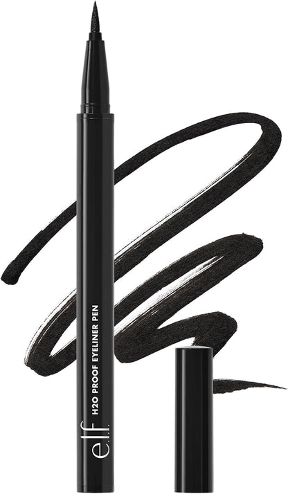 e.l.f. Intense H2O Proof Eyeliner Pen, Black, 0.7 ml