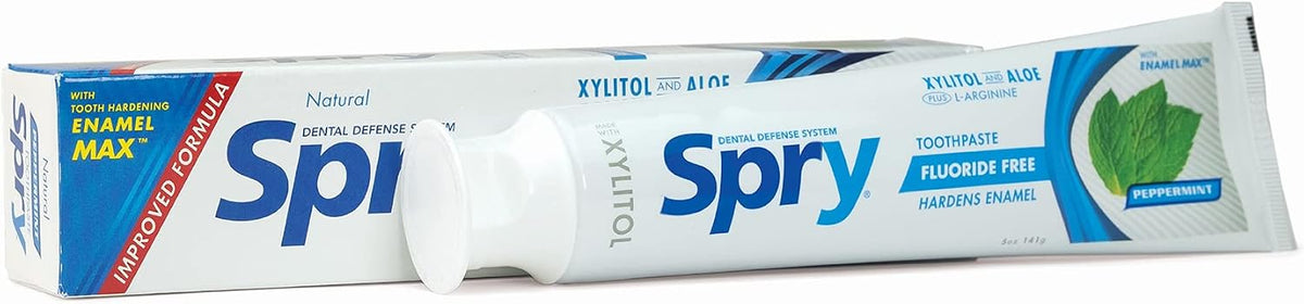 Spry Natural Fluoride Free Xylitol Toothpaste Peppermint 141 g