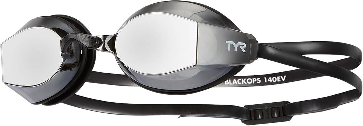 TYR Blackops 140 EV Racing Mirrored Swim Goggles, Black/Smoke