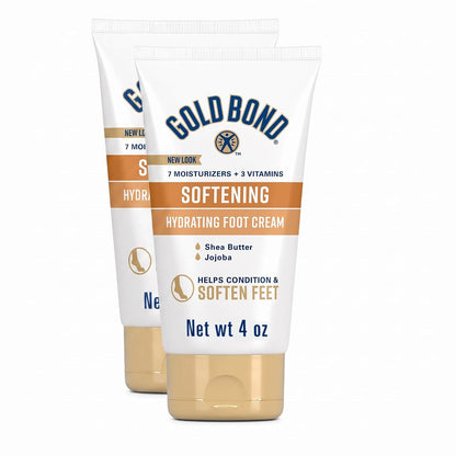 Gold Bond Softening Foot Cream with Shea Butter, 4 oz, Pack of 2