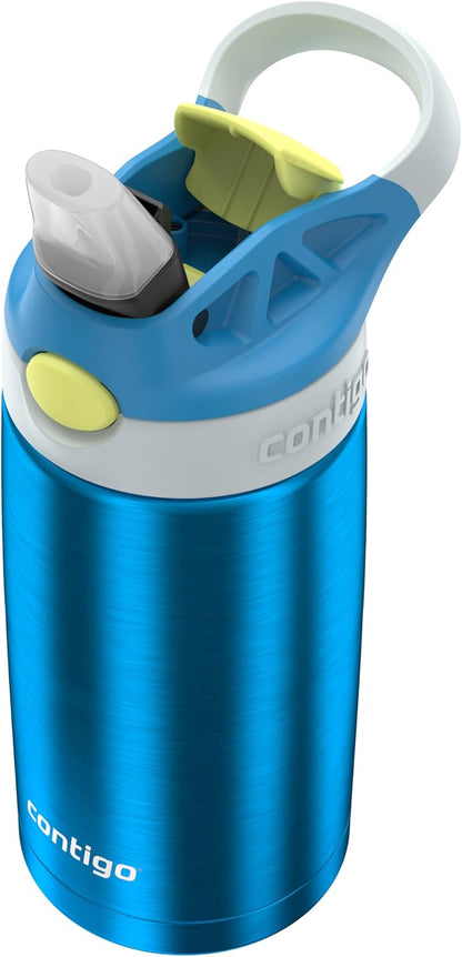 Contigo Autospout Kids Water Bottle with Straw, 13 oz, Blue Poppy/Glacier - view 5