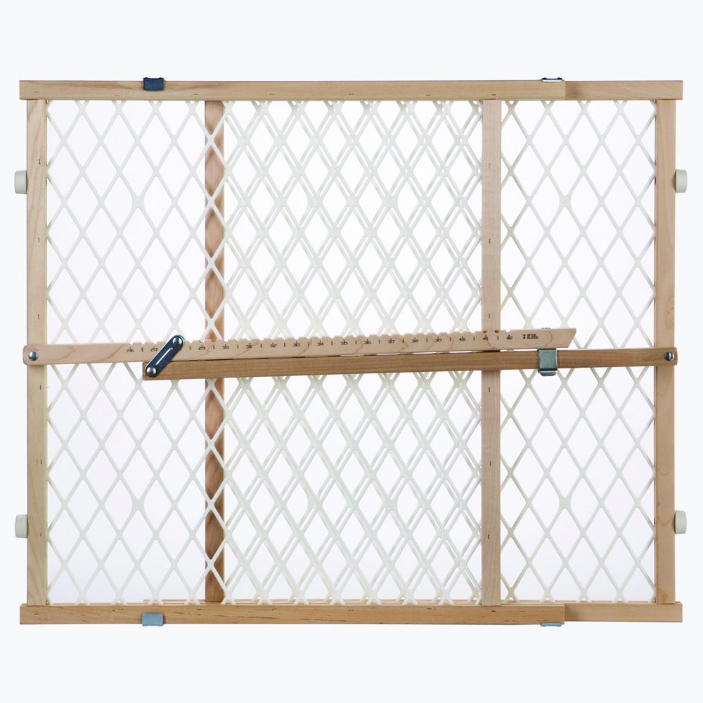 Toddleroo by North States Diamond Mesh Wooden Baby Gate, 26.5-42 Inches