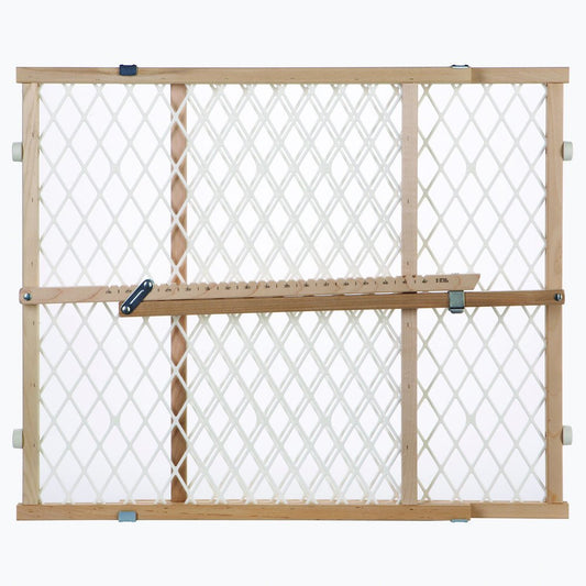 Toddleroo by North States Diamond Mesh Wooden Baby Gate, 26.5-42 Inches