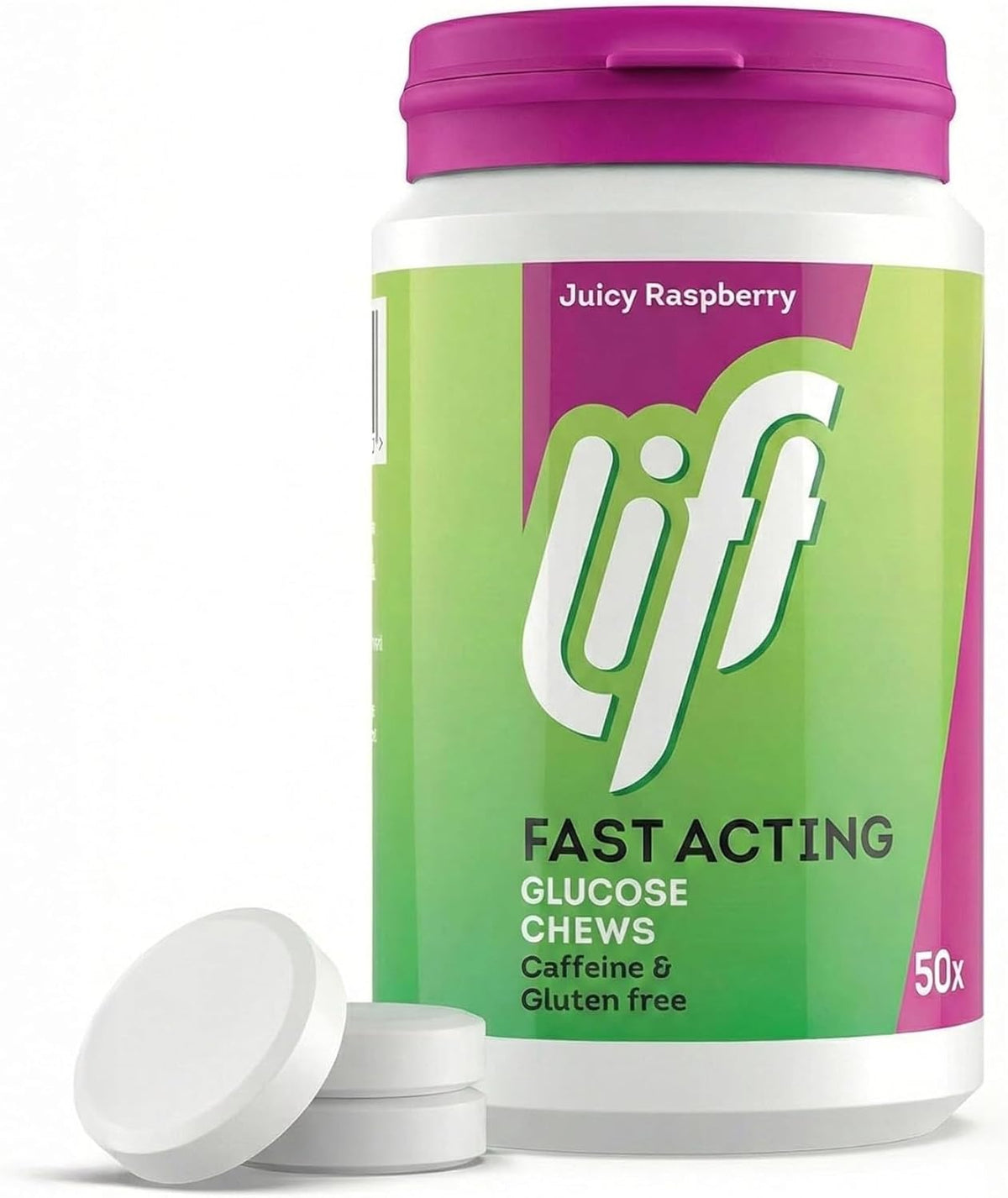 Lift Fast Acting Glucose Chewable Tablets Raspberry, 50 Count, Pack of 6 — alternate product view