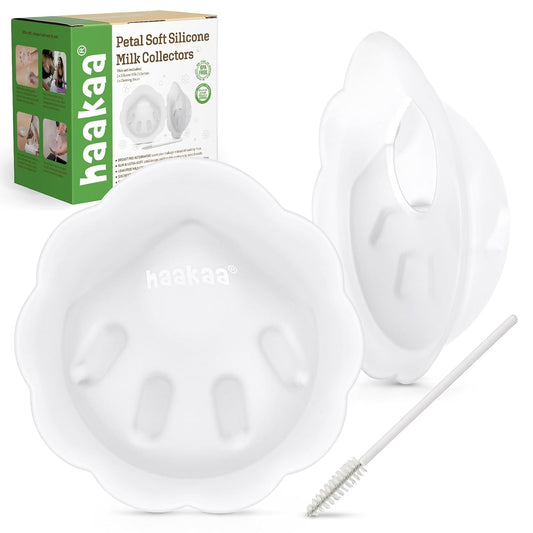 haakaa Petal Soft Silicone Milk Collector for Breastfeeding, 2 Count