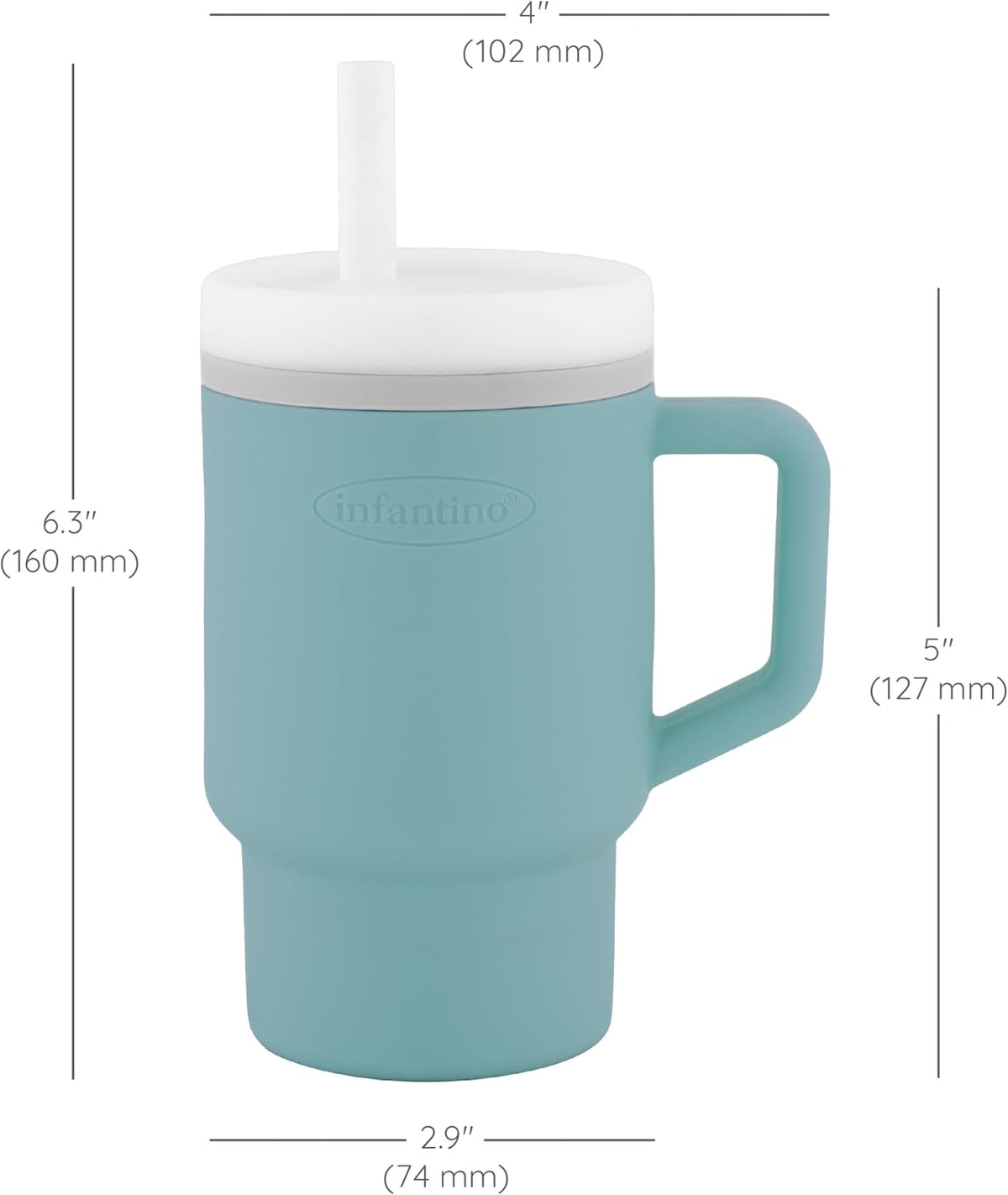 Infantino My 1st Tumbler with Straw and Handle 9 fl oz, Moody Blue - view 3