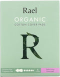 Rael Organic Cotton Cover Pads, Extra Long Overnight, 6 Count