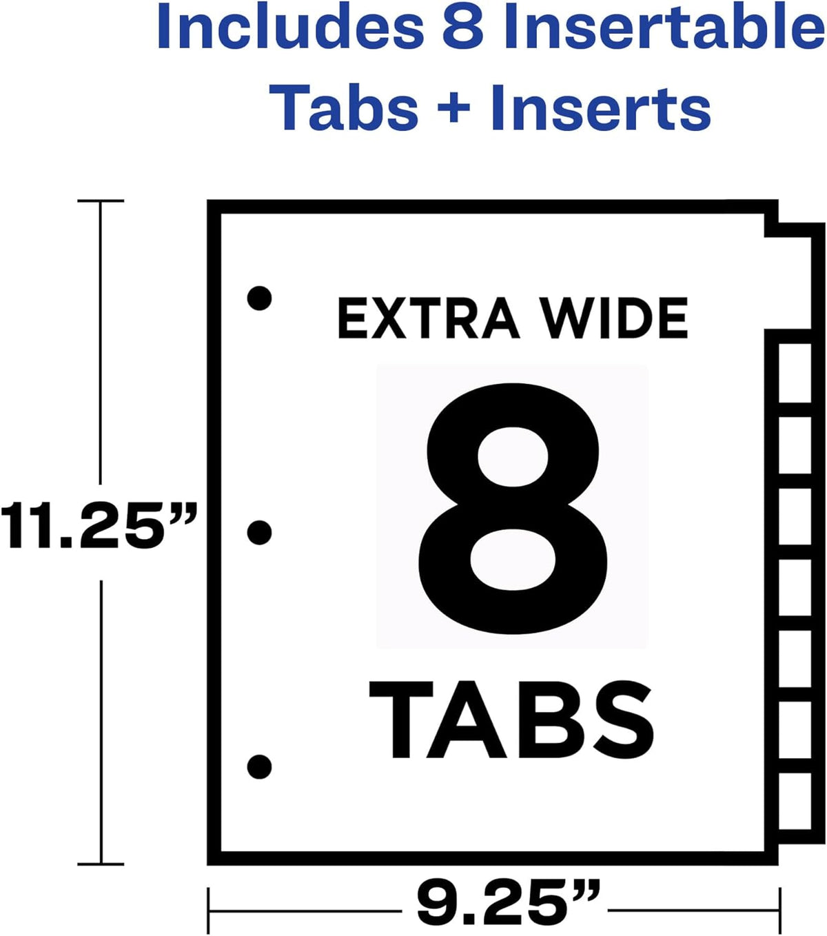 Avery Plastic Binder Dividers, Insertable Big Tab, 8-Tab, Multicolour - view 3