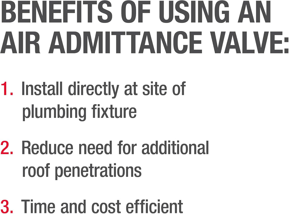 Oatey Sure-Vent Air Admittance Valve 1-1/2 to 2 in, with PVC Adapter - view 5