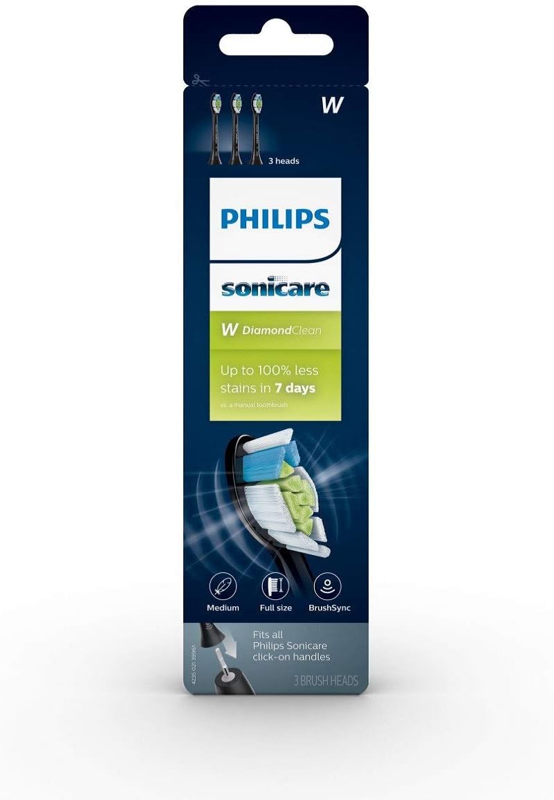Philips Sonicare W DiamondClean Brush Heads, 3 Pack, Black - view 3