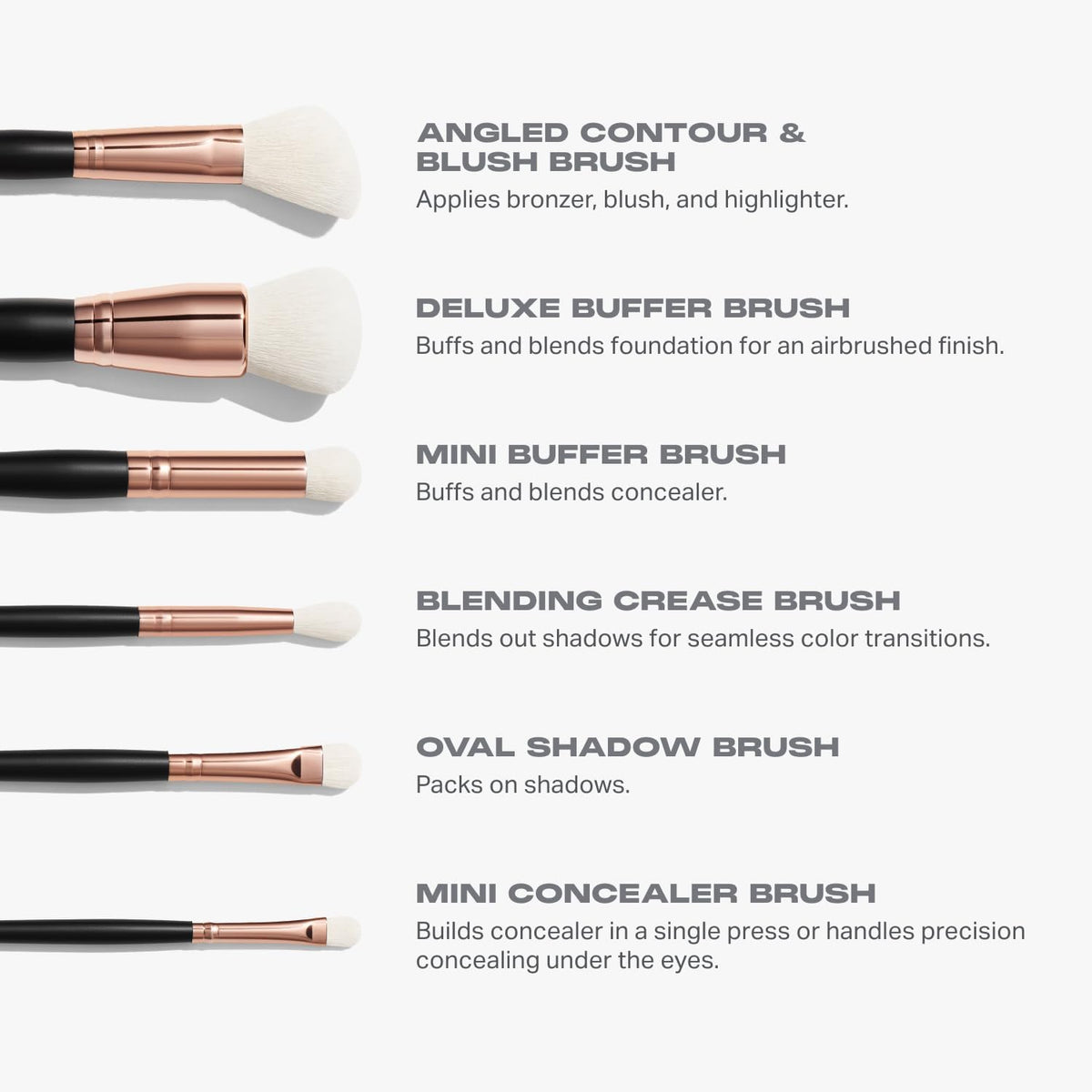Morphe Rose Away Makeup Brush Set, 6 Piece with Travel Tubby - view 4