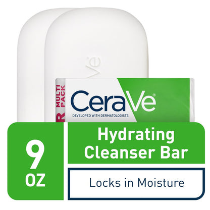 CeraVe Hydrating Cleanser Bar, Soap-Free Face & Body Cleanser, Pack of 2 - view 2