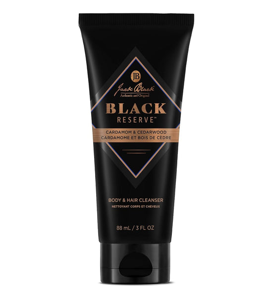 Jack Black Black Reserve Body & Hair Cleanser, 3 Fl Oz, Cardamom & Cedarwood