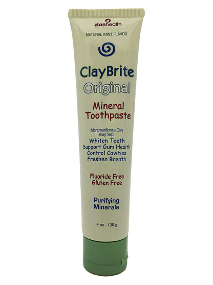 Zion Health Claybrite Natural Toothpaste, Natural Mint, 4 oz