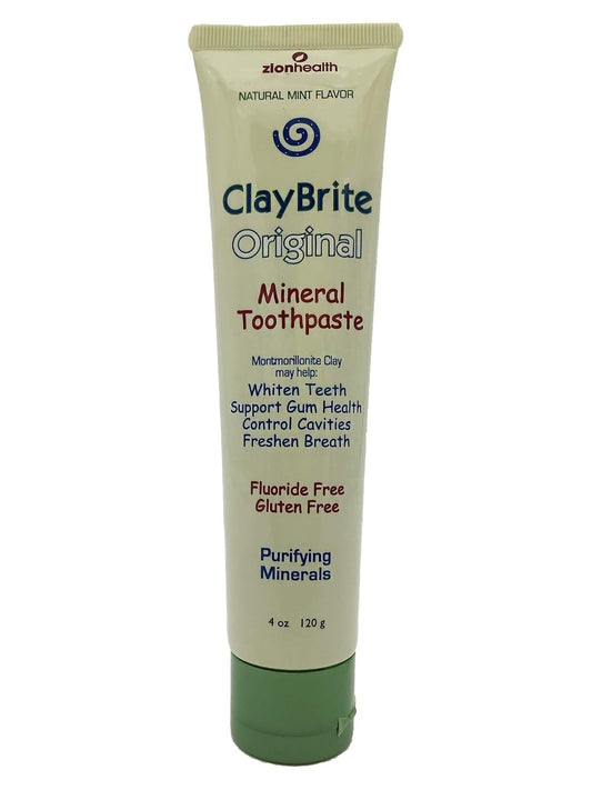 Zion Health Claybrite Natural Toothpaste, Natural Mint, 4 oz