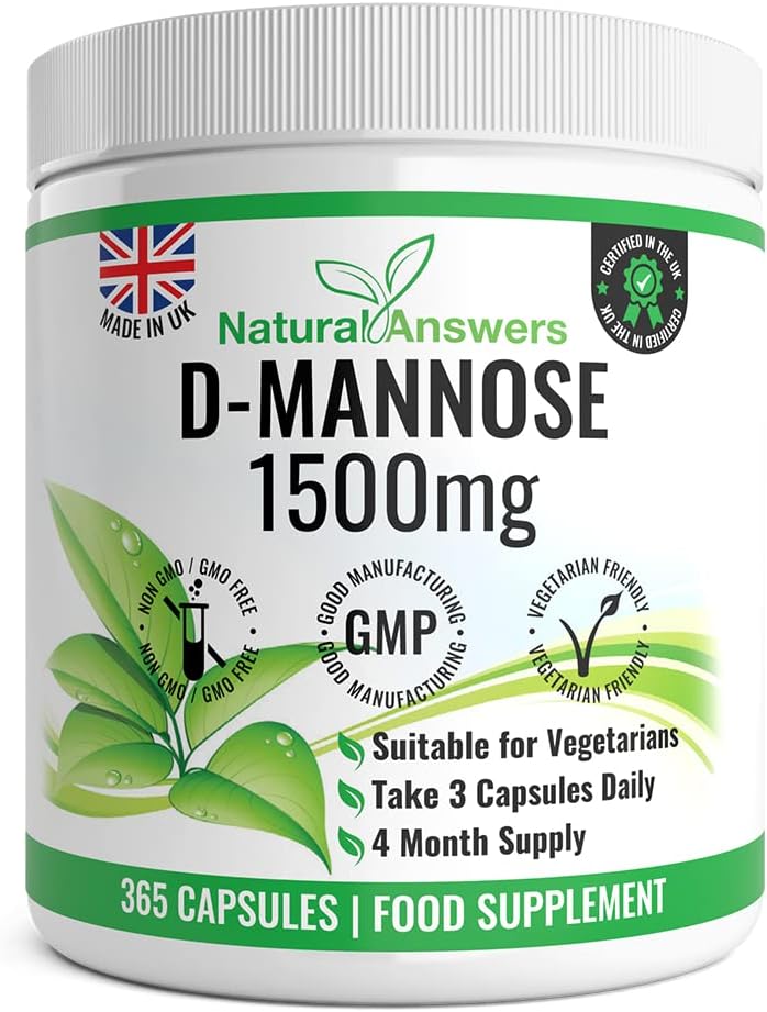 Natural Answers D-Mannose 1500 mg Vegetarian Capsules 365 Count — product view