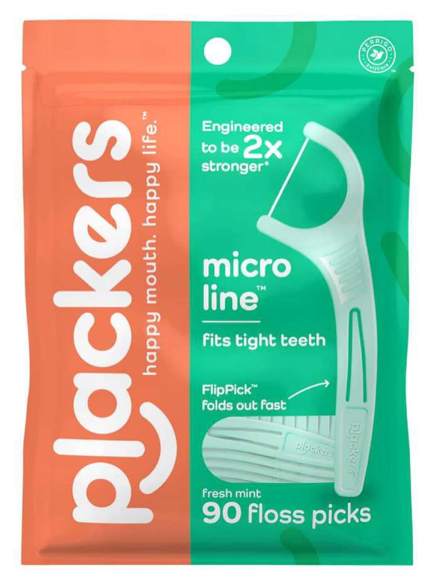 Plackers Micro Mint Dental Flossers, 90 Count, Pack of 3 — product view