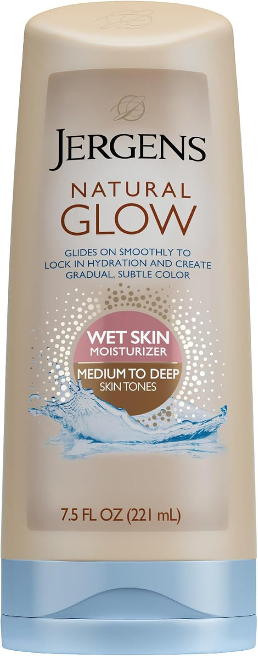 Jergens Natural Glow Wet Skin Moisturizer Medium to Deep Skin Tones 7.5 fl oz