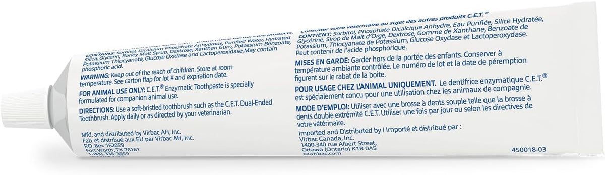 Virbac C.E.T. Enzymatic Toothpaste for Dogs and Cats, Malt Flavour, 2.5 oz - view 2