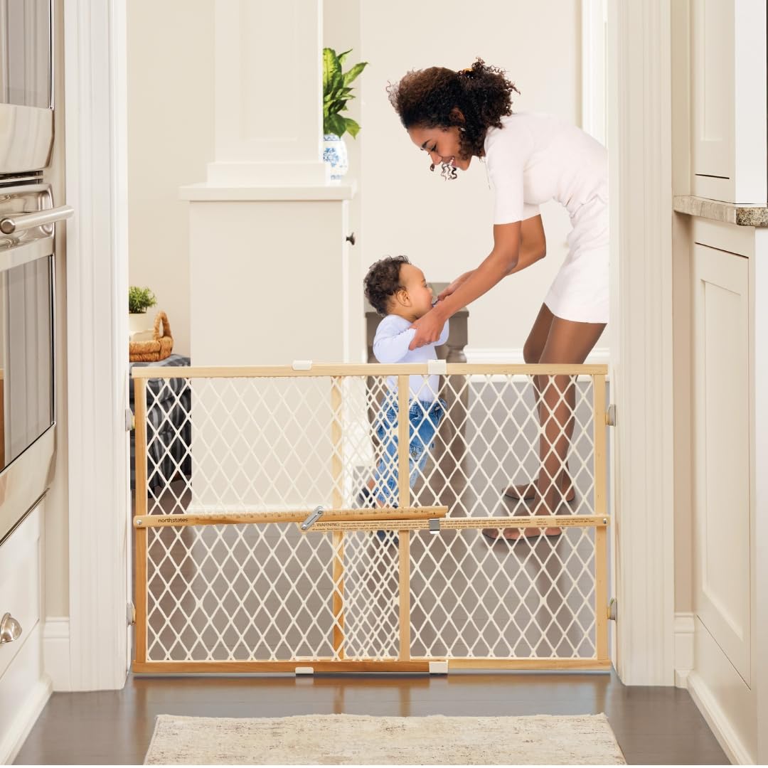 Toddleroo by North States Diamond Mesh Wooden Baby Gate, 26.5-42 Inches - view 2