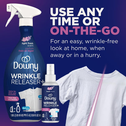 Downy Wrinkle Releaser Fabric Refresher Spray, Light Fresh, 33.8 fl oz - view 5