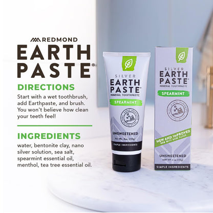 Redmond Earthpaste All Natural Fluoride-Free Toothpaste Spearmint 4 oz - view 3