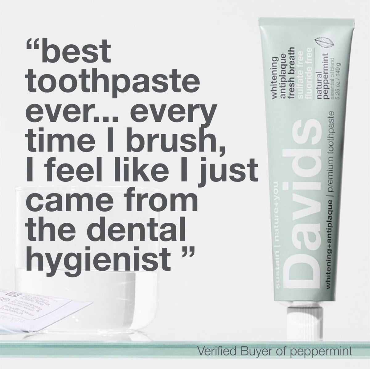 Davids Natural Whitening Toothpaste Fluoride Free Peppermint 5.25 oz - view 5