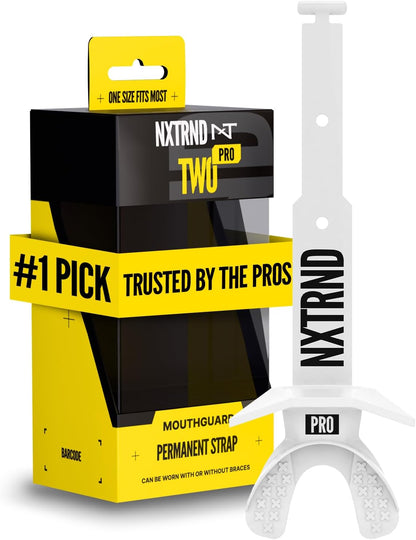 Nxtrnd Two Pro Football Mouth Guard with Strap, White