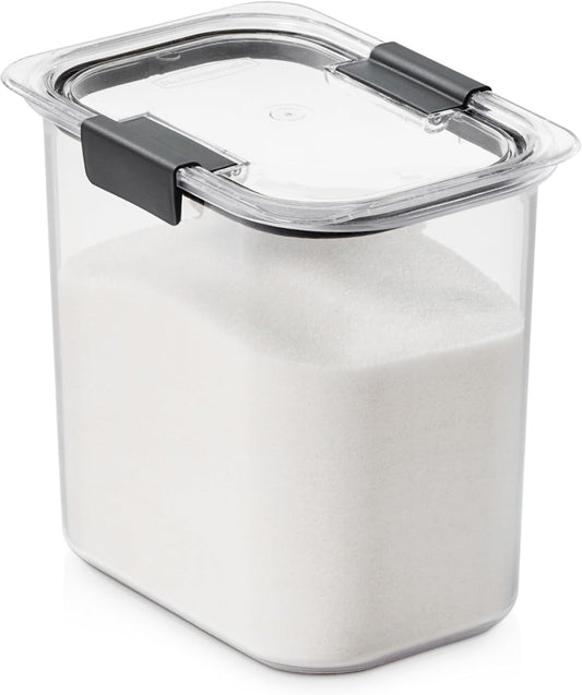 Rubbermaid Brilliance 12-Cup Airtight Food Storage Container, Clear/Grey