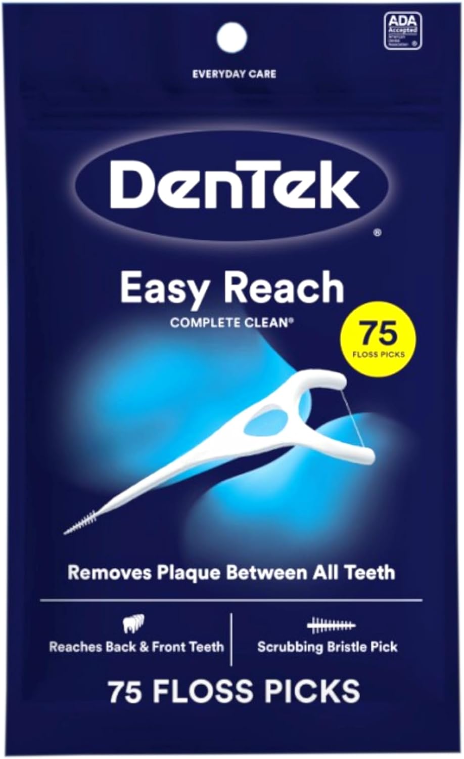DenTek Complete Clean Easy Reach Floss Picks Mint, 75 Count, Pack of 3 - view 2