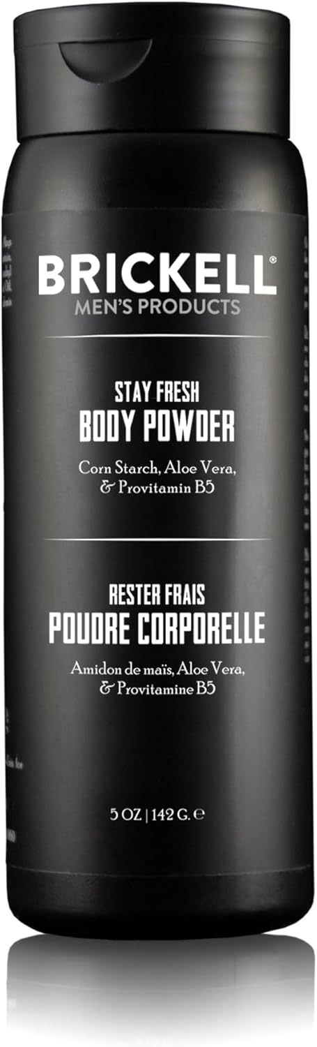 Brickell Men's Products Stay Fresh Body Powder Scented 5 oz