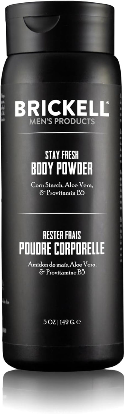 Brickell Men's Products Stay Fresh Body Powder Scented 5 oz