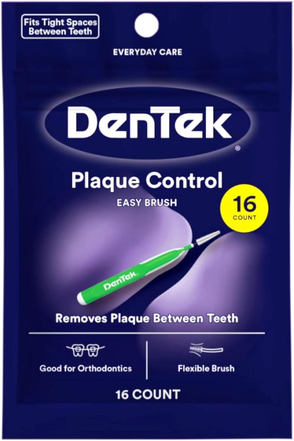 DenTek Easy Brush Interdental Cleaners Extra Tight Flexible, 16 Count, Pack of 6 — alternate product view