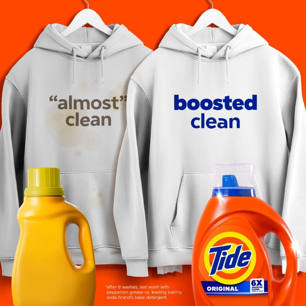 Tide HE Turbo Clean Liquid Detergent, Original Scent, 64 Loads, 2.72 L (92 fl oz) — alternate product view