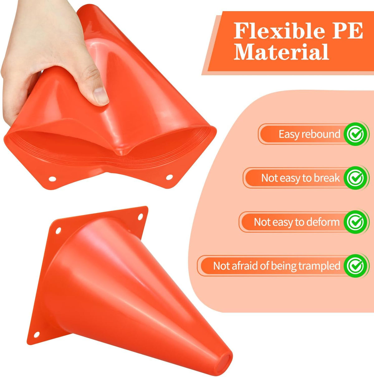 PXZBLG 7 Inch Soccer Training Cones, Set of 12 with Carry Bag - view 3