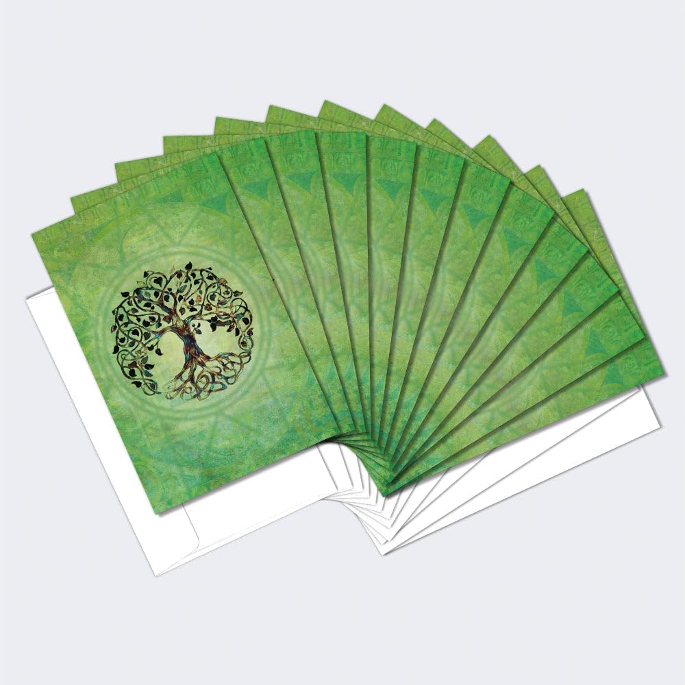 Tree-Free Greetings Tree of Life Notecards with Envelopes, Pack of 12