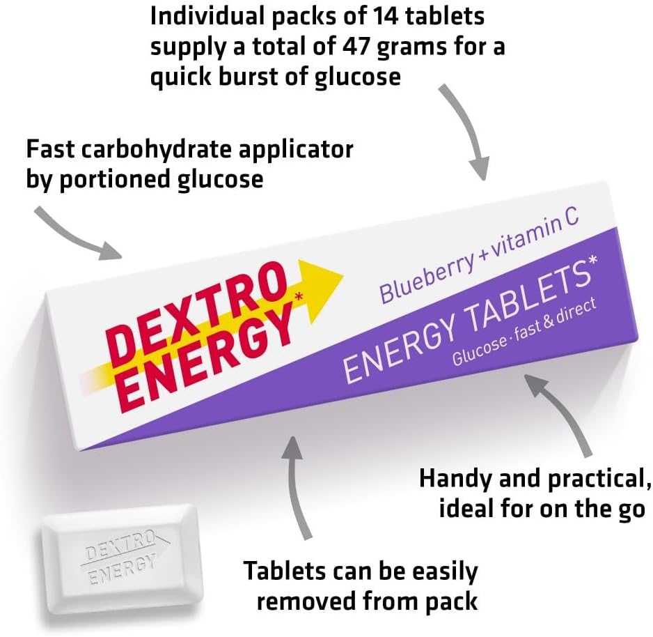 Dextro Energy Blueberry Glucose Tablets 14 Count (Pack of 24) - view 3