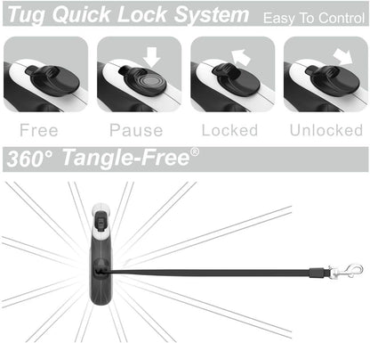 TUG Original Retractable Dog Leash, 16 ft, Medium, White - view 5