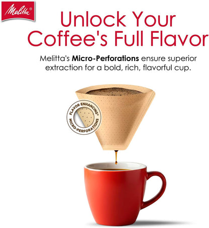 Melitta #2 Unbleached Cone Coffee Filters, Natural Brown, 100 Count - view 5