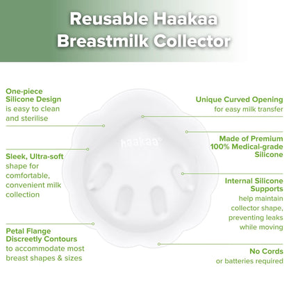 haakaa Petal Soft Silicone Milk Collector for Breastfeeding, Pack of 2 - view 6