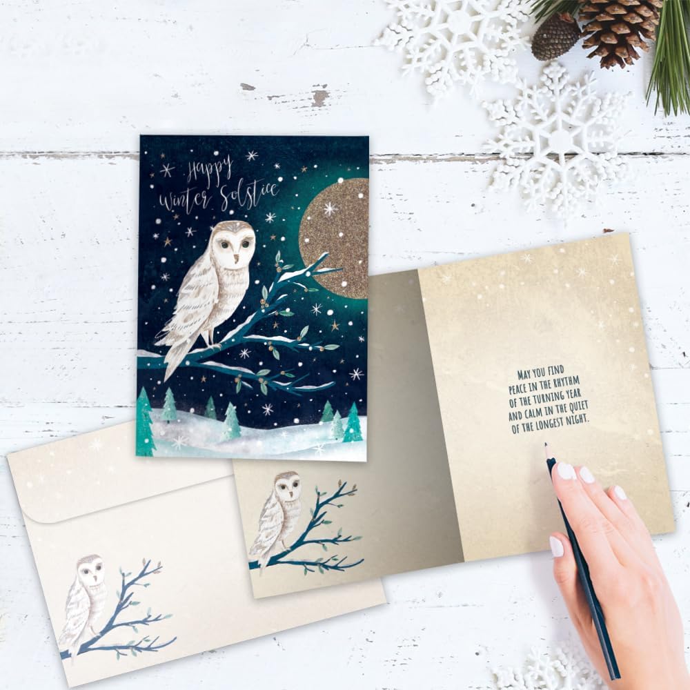 Tree-Free Greetings Solstice Owl Cards, Pack of 12 - view 2